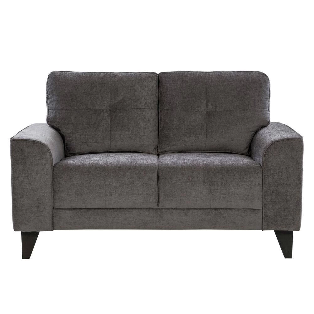 Asher 55 in. Charcoal Polyester 2-Seater Loveseat by Picket House Furnishings 2 Asher 55 in. Charcoal Polyester 2-Seater Loveseat by Picket House Furnishings - Image 2
