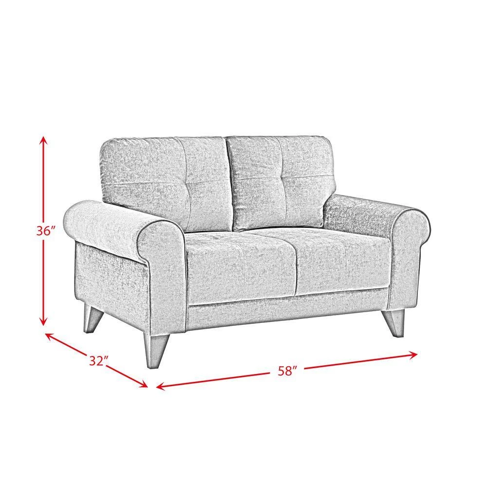 Atticus 58 in. Snorkel Polyester 2-Seater Loveseat by Picket House Furnishings 5 Atticus 58 in. Snorkel Polyester 2-Seater Loveseat by Picket House Furnishings - Image 5