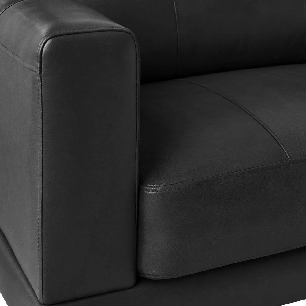 Hanson 61 in. Charcoal Leather 2-Seater Loveseat by Picket House Furnishings 4 Hanson 61 in. Charcoal Leather 2-Seater Loveseat by Picket House Furnishings - Image 4