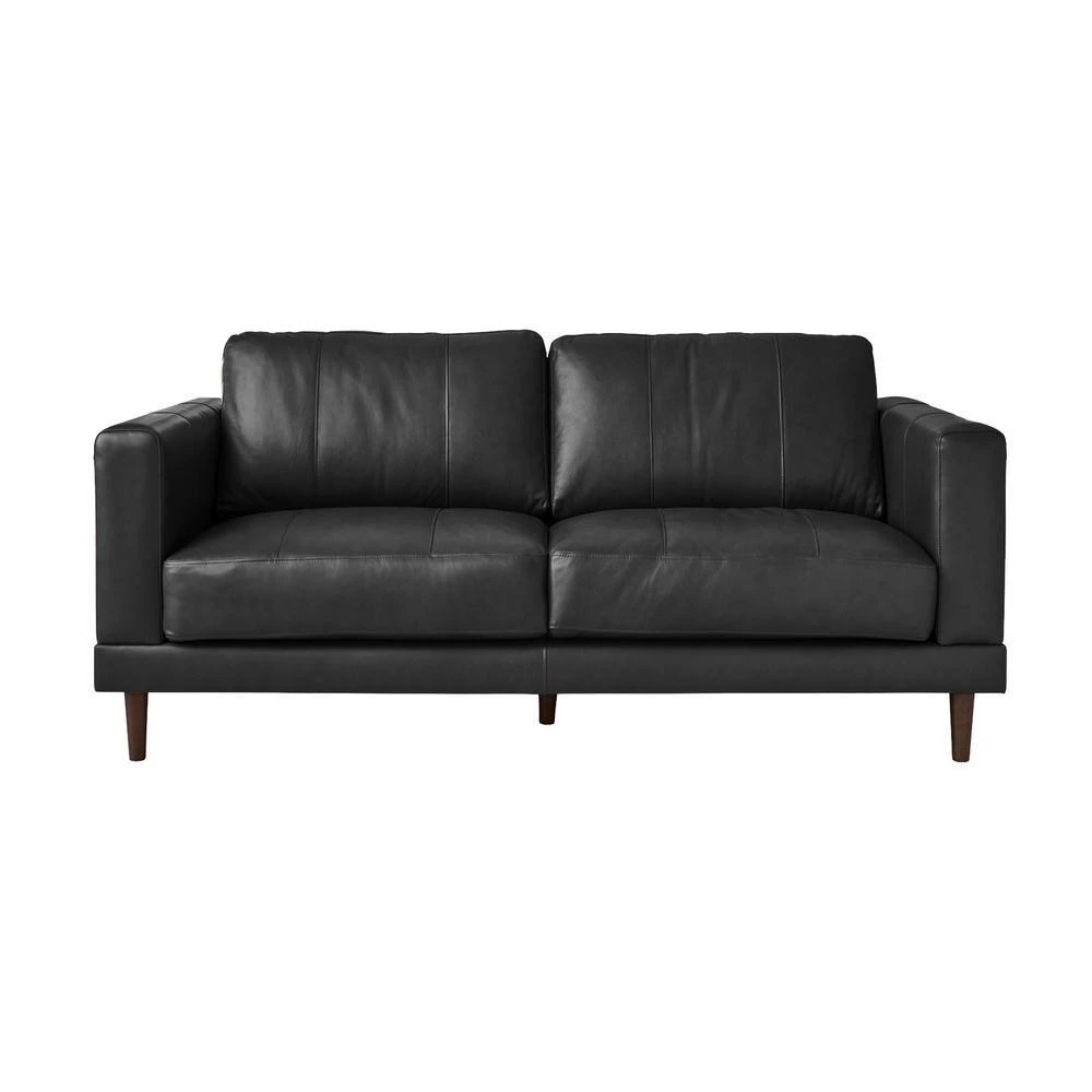 Hanson 61 in. Charcoal Leather 2-Seater Loveseat by Picket House Furnishings 2 Hanson 61 in. Charcoal Leather 2-Seater Loveseat by Picket House Furnishings - Image 2