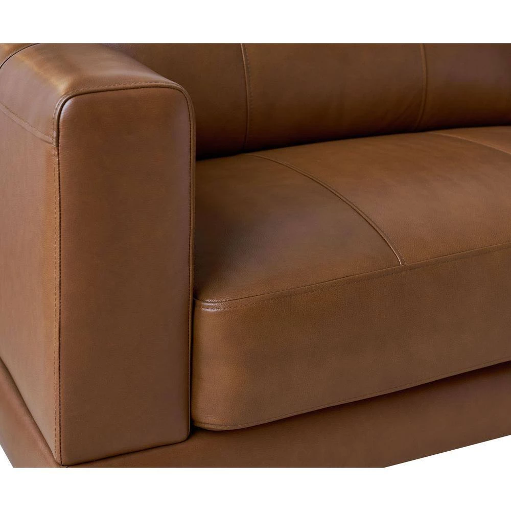 Hanson 61 in. Tan Leather 2-Seater Loveseat by Picket House Furnishings 4 Hanson 61 in. Tan Leather 2-Seater Loveseat by Picket House Furnishings - Image 4