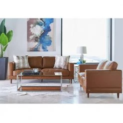Hanson 61 in. Tan Leather 2-Seater Loveseat by Picket House Furnishings 13 Hanson 61 in. Tan Leather 2-Seater Loveseat by Picket House Furnishings -Picket House Furnishings Sales Store charcoal picket house furnishings loveseats uht3783200 31 1000