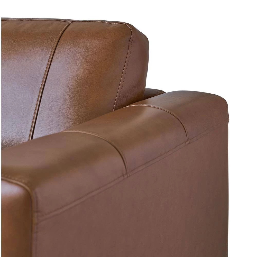 Hanson 61 in. Tan Leather 2-Seater Loveseat by Picket House Furnishings 3 Hanson 61 in. Tan Leather 2-Seater Loveseat by Picket House Furnishings - Image 3