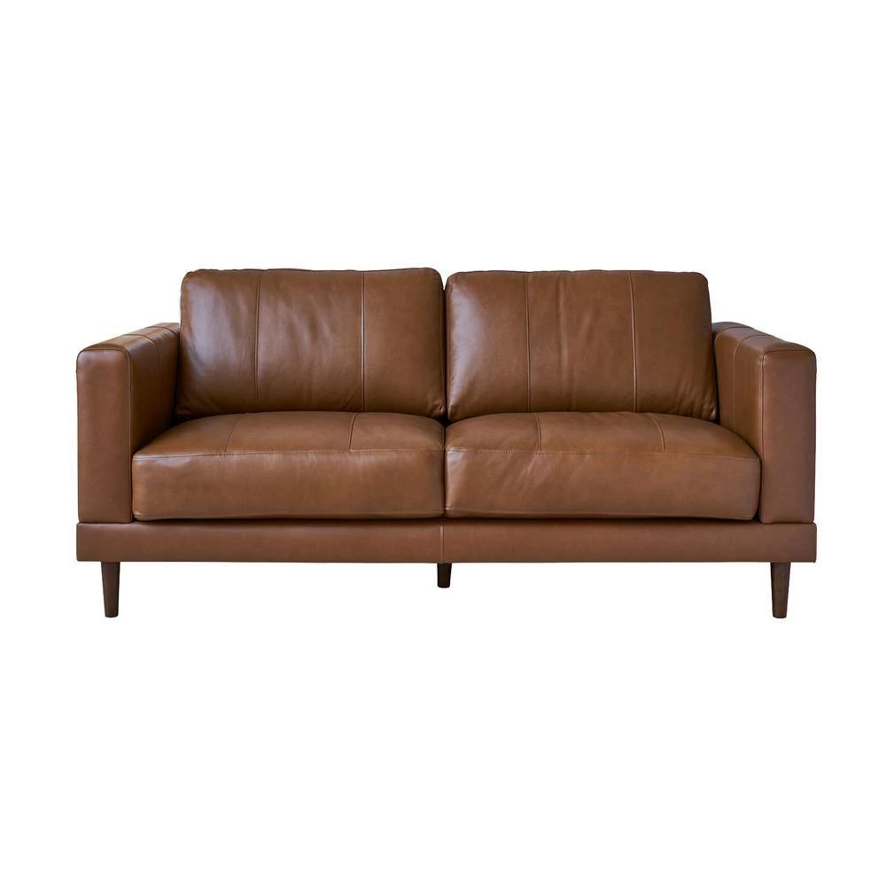 Hanson 61 in. Tan Leather 2-Seater Loveseat by Picket House Furnishings 2 Hanson 61 in. Tan Leather 2-Seater Loveseat by Picket House Furnishings - Image 2