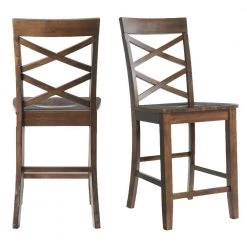 Regan 24 in. High Back Counter Side Chair Set in Cherry (Set of 2) by Picket House Furnishings