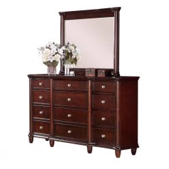Gavin 12-Drawer Dresser with Mirror in Cherry by Picket House Furnishings