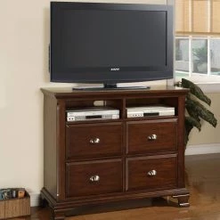 Brinley Cherry 4-Drawer Media Chest by Picket House Furnishings -Picket House Furnishings Sales Store cherry picket house furnishings media storage cn600tv 31 1000