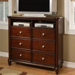 Gavin 6-Drawer Cherry Media Chest by Picket House Furnishings -Picket House Furnishings Sales Store cherry picket house furnishings media storage hm100tv 31 1000