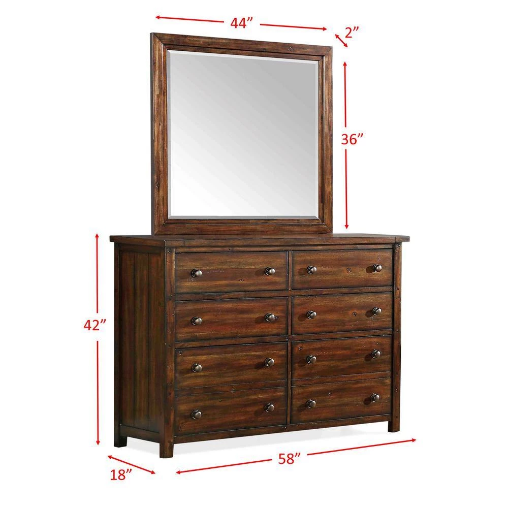 Danner 8-Drawer Chestnut Dresser with Mirror by Picket House Furnishings 3 Danner 8-Drawer Chestnut Dresser with Mirror by Picket House Furnishings - Image 3