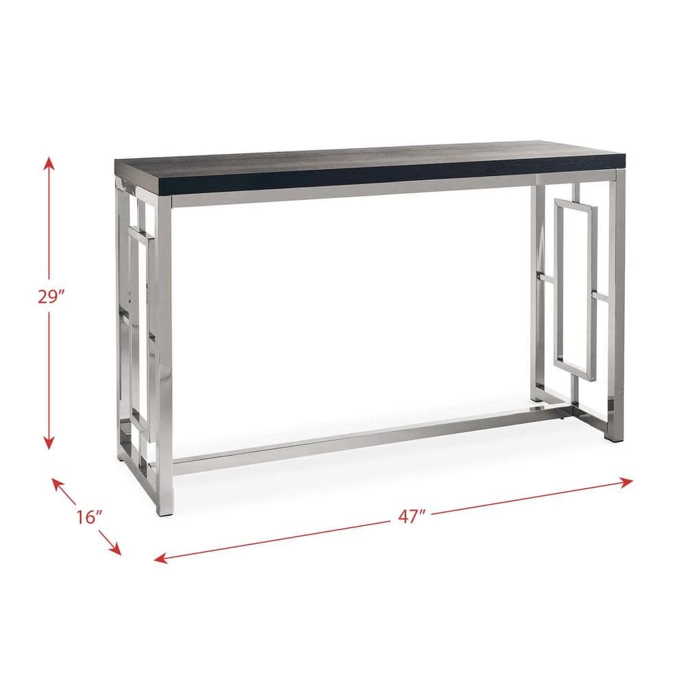 Harper 48 in. Chrome/Black Rectangle Wood Console Table by Picket House Furnishings 6 Harper 48 in. Chrome/Black Rectangle Wood Console Table by Picket House Furnishings - Image 6