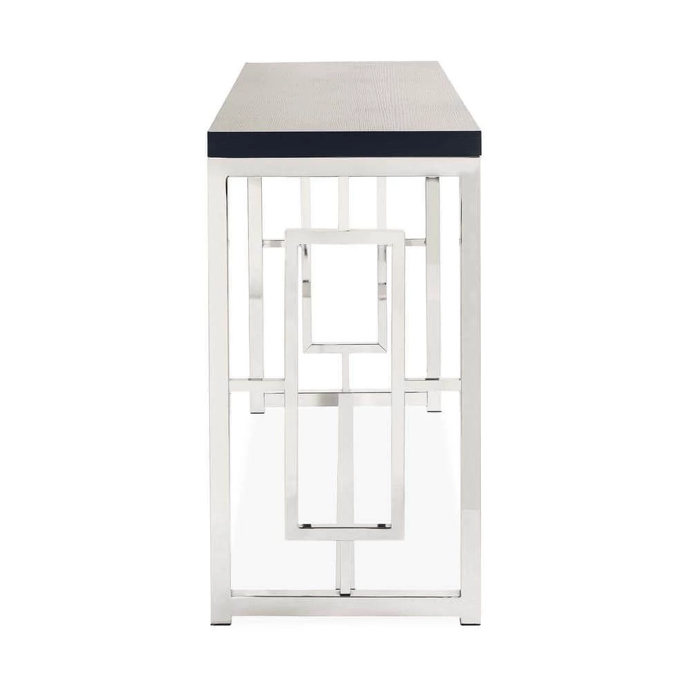 Harper 48 in. Chrome/Black Rectangle Wood Console Table by Picket House Furnishings 3 Harper 48 in. Chrome/Black Rectangle Wood Console Table by Picket House Furnishings - Image 3