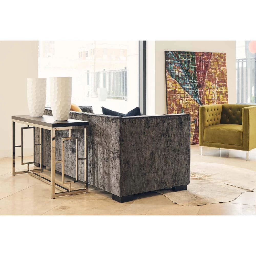 Harper 48 in. Chrome/Black Rectangle Wood Console Table by Picket House Furnishings 2 Harper 48 in. Chrome/Black Rectangle Wood Console Table by Picket House Furnishings - Image 2