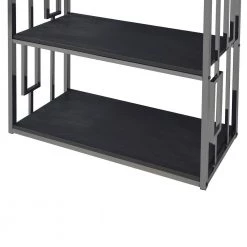 36 in. Kendall Chrome Bookshelf by Picket House Furnishings -Picket House Furnishings Sales Store chrome black picket house furnishings bookcases bookshelves ces100bse 44 1000