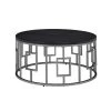 Kendall 36 in. Chrome/Black Medium Round Wood Coffee Table by Picket House Furnishings