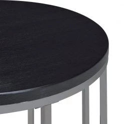 Kendall Chrome 23 in. Round End Table by Picket House Furnishings -Picket House Furnishings Sales Store chrome black picket house furnishings end side tables ces100ete 4f 1000