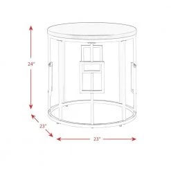 Kendall Chrome 23 in. Round End Table by Picket House Furnishings -Picket House Furnishings Sales Store chrome black picket house furnishings end side tables ces100ete 76 1000
