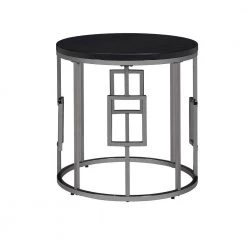 Kendall Chrome 23 in. Round End Table by Picket House Furnishings -Picket House Furnishings Sales Store chrome black picket house furnishings end side tables ces100ete c3 1000