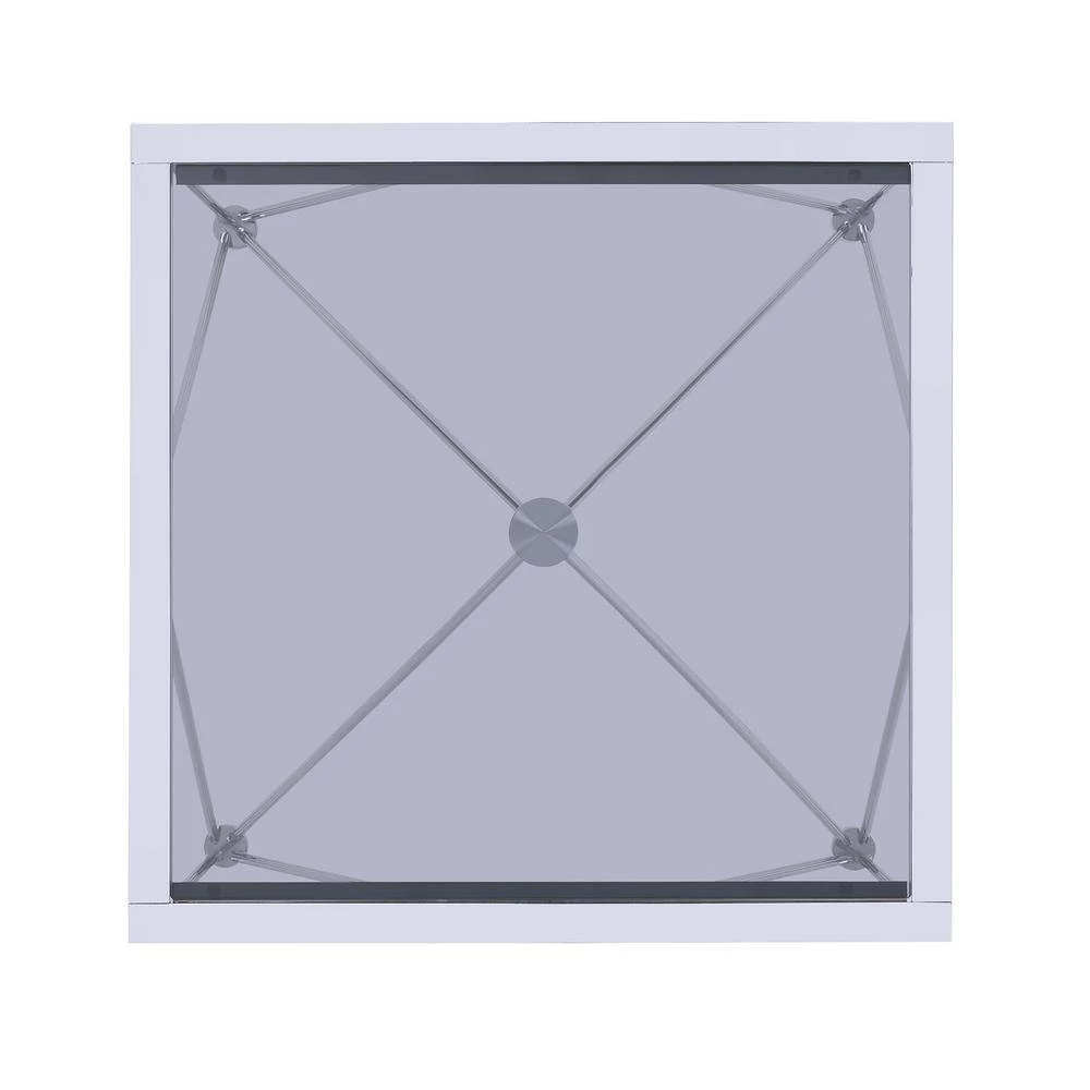 Macie 2-Piece 53 in. Chrome Large Rectangle Glass Coffee Table Set by Picket House Furnishings 7 Macie 2-Piece 53 in. Chrome Large Rectangle Glass Coffee Table Set by Picket House Furnishings - Image 7