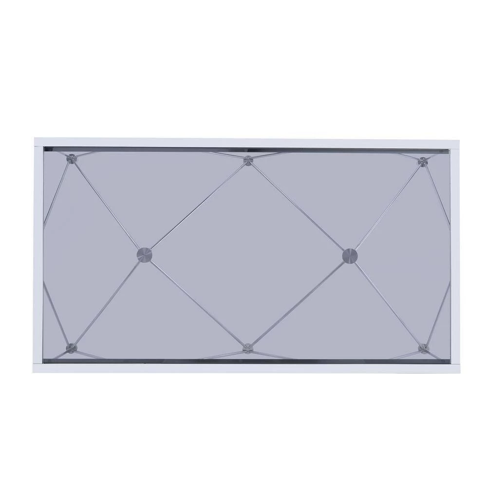 Macie 2-Piece 53 in. Chrome Large Rectangle Glass Coffee Table Set by Picket House Furnishings 4 Macie 2-Piece 53 in. Chrome Large Rectangle Glass Coffee Table Set by Picket House Furnishings - Image 4