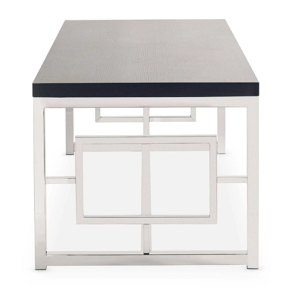 Harper 2-Piece 48 in. Chrome Large Rectangle Wood Coffee Table Set by Picket House Furnishings 3 Harper 2-Piece 48 in. Chrome Large Rectangle Wood Coffee Table Set by Picket House Furnishings - Image 3