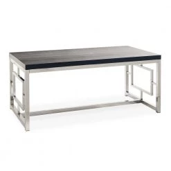 Harper 3-Piece 48 in. Chrome Large Rectangle Wood Coffee Table Set by Picket House Furnishings