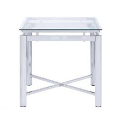Monroe Clear/Chrome 2-Piece Occasional Table Set by Picket House Furnishings -Picket House Furnishings Sales Store chrome picket house furnishings coffee tables csv1002pc 1f 1000