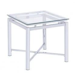 Monroe Clear/Chrome 2-Piece Occasional Table Set by Picket House Furnishings -Picket House Furnishings Sales Store chrome picket house furnishings coffee tables csv1002pc 4f 1000