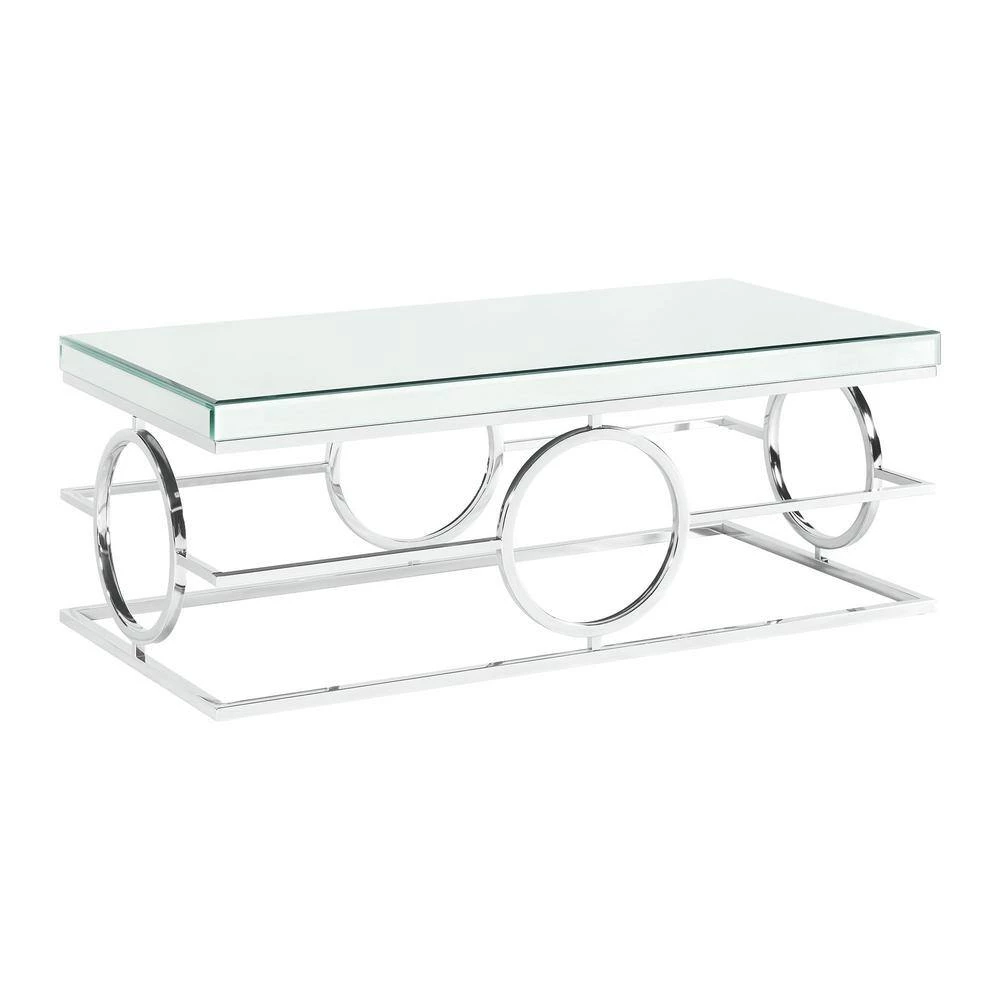 Katie Rectangle Mirrored 47 in. Coffee Table by Picket House Furnishings 2 Katie Rectangle Mirrored 47 in. Coffee Table by Picket House Furnishings - Image 2