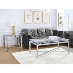 Monroe Clear Modern End Table by Picket House Furnishings 17 Monroe Clear Modern End Table by Picket House Furnishings -Picket House Furnishings Sales Store chrome picket house furnishings end side tables csv100ete 31 1000