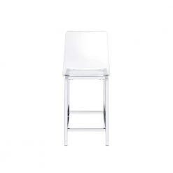 Crystal 30 in. Clear High Back Metal Frame Bar Stool with Acrylic Seat (Set of 2) by Picket House Furnishings -Picket House Furnishings Sales Store clear picket house furnishings bar stools cdzn100csc 1f 1000
