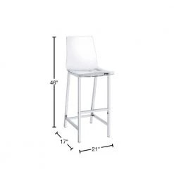 Cova 30 in. Clear High Back Metal Frame Bar Stool with Acrylic Seat (Set of 2) by Picket House Furnishings -Picket House Furnishings Sales Store clear picket house furnishings bar stools cdzs100csc 40 1000