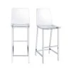 Cova 30 in. Clear High Back Metal Frame Bar Stool with Acrylic Seat (Set of 2) by Picket House Furnishings