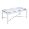 Monroe 48 in. Clear Large Rectangle Glass Coffee Table by Picket House Furnishings