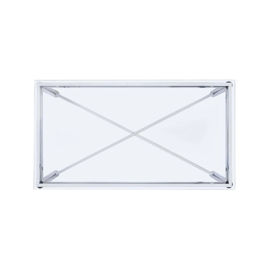 Monroe 48 in. Clear Large Rectangle Glass Coffee Table by Picket House Furnishings 4 Monroe 48 in. Clear Large Rectangle Glass Coffee Table by Picket House Furnishings - Image 4