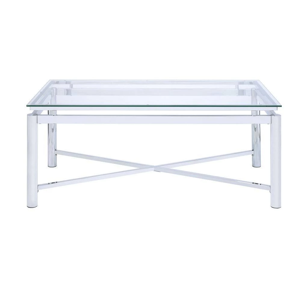 Monroe 48 in. Clear Large Rectangle Glass Coffee Table by Picket House Furnishings 5 Monroe 48 in. Clear Large Rectangle Glass Coffee Table by Picket House Furnishings - Image 5