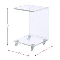 Peek Clear Modern Snack Table by Picket House Furnishings -Picket House Furnishings Sales Store clear picket house furnishings end side tables cir500ste 40 1000