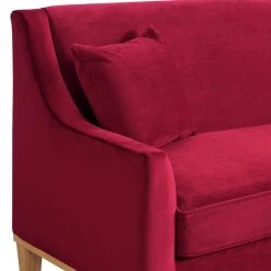 Moxie 81 in. Velvet Ruby 3-Seater Sofa With Distressed Frame by Picket House Furnishings -Picket House Furnishings Sales Store cotton picket house furnishings sofas couches u 15130 1817 300e 1f 1000