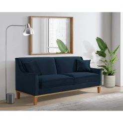 Moxie 81 in. Velvet Eclipse 3-Seater Sofa with Distressed Frame by Picket House Furnishings -Picket House Furnishings Sales Store cotton picket house furnishings sofas couches u 15130 1818 300e 31 1000