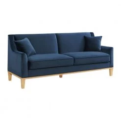 Moxie 81 in. Velvet Eclipse 3-Seater Sofa with Distressed Frame by Picket House Furnishings