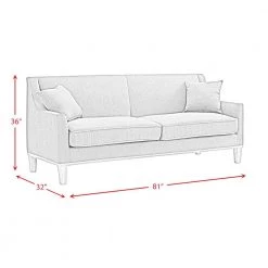 Moxie 81 in. Linen Cotton 3-Seater Sofa With Distressed Frame by Picket House Furnishings -Picket House Furnishings Sales Store cotton picket house furnishings sofas couches u 15130 3055 300e fa 1000