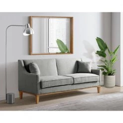 Moxie 81 in. Linen Grey 3-Seater Sofa With Distressed Frame by Picket House Furnishings -Picket House Furnishings Sales Store cotton picket house furnishings sofas couches u 15130 3170 300e 31 1000