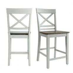 Bedford 24 in. High Back Counter Height Side Chair Set in Natural (Set of 2) by Picket House Furnishings