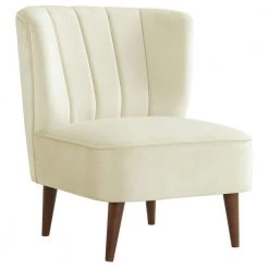 Corbin Tufted Armless Accent Chair in Cream by Picket House Furnishings