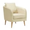Zoe Accent Arm Chair with Wooden Legs in Cream by Picket House Furnishings