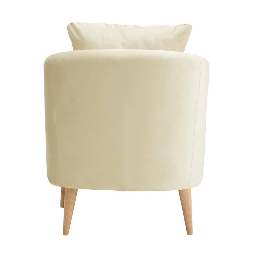 Zoe Accent Arm Chair with Wooden Legs in Cream by Picket House Furnishings 5 Zoe Accent Arm Chair with Wooden Legs in Cream by Picket House Furnishings - Image 5