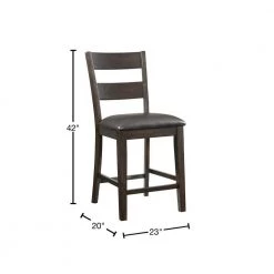Alpha 24 in. High Back Counter Dining Side Chair in Brown (Set of 2) by Picket House Furnishings -Picket House Furnishings Sales Store dark brown picket house furnishings bar stools dmg100csc 40 1000