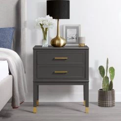 Brody 28 in. H x 24 in. W x 16 in. D Side Table in Dark Charcoal by Picket House Furnishings -Picket House Furnishings Sales Store dark charcoal picket house furnishings nightstands ctbn150ns 31 1000
