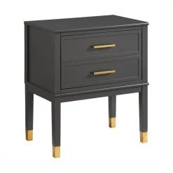 Brody 28 in. H x 24 in. W x 16 in. D Side Table in Dark Charcoal by Picket House Furnishings