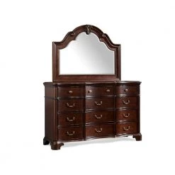 Tomlyn 12-Drawer Dark Cherry Dresser with Mirror by Picket House Furnishings