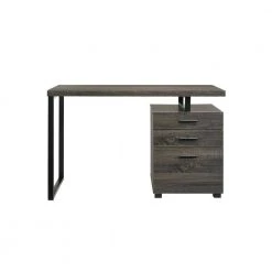 Leighton 47 in. Rectangle Dark Grey Metal 3 Drawer Computer Desk by Picket House Furnishings -Picket House Furnishings Sales Store dark grey picket house furnishings computer desks a 1734 dk c3 1000